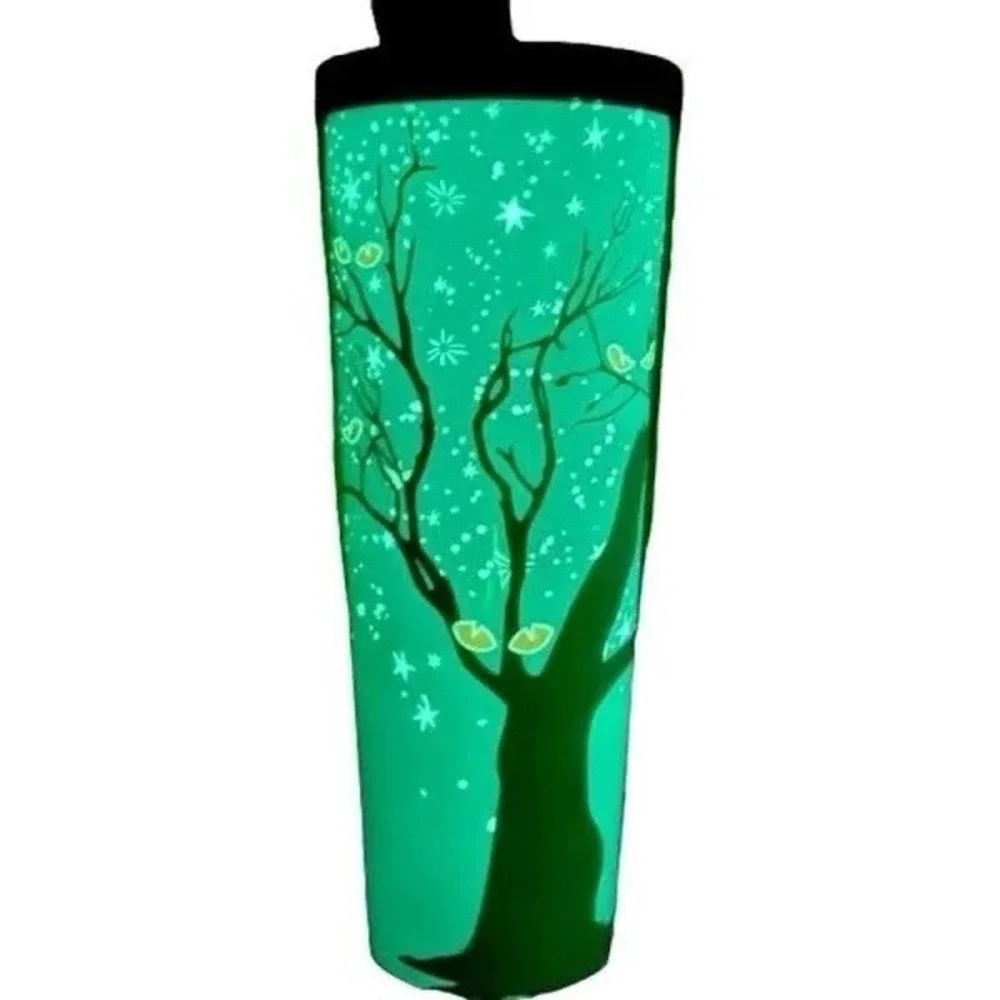 Starbucks Halloween‎ 2022 Tree & Eyes Glow in the Dark Cold Cup Tumbler 24oz